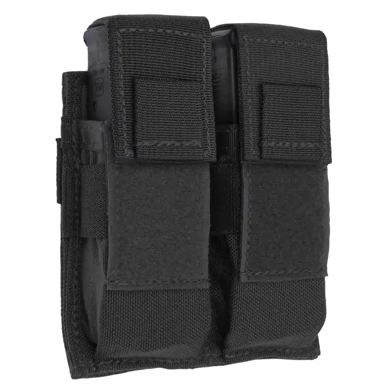 Universal Double Pistol Mag Pouch Black 1000D Nylon - Tacshield T3602BK