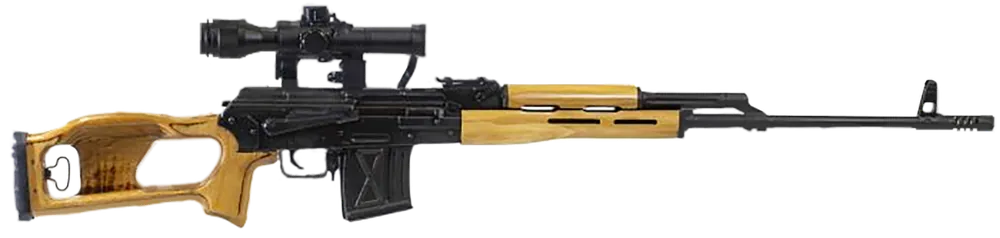 Century Arms PSL Rifle 7.62x54mmR with Optic, Black Steel & Wood Stock