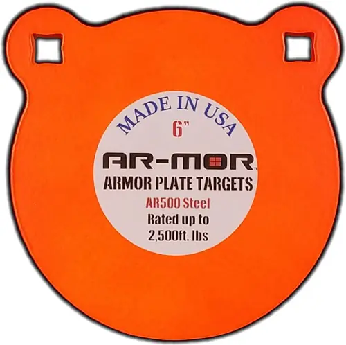 1/2" Thick AR500 Steel Gong - 6" Orange Round Target