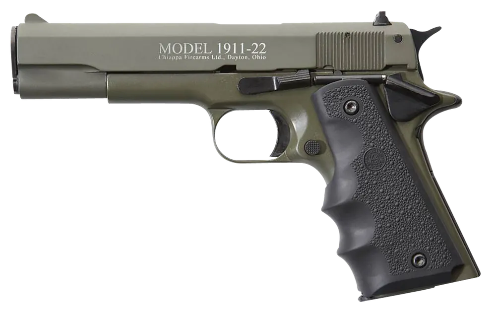 Chiappa Firearms 1911-22 OD Green 22 LR Pistol with Hogue Grip