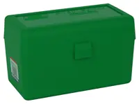 Green MTM Magnum Rifle Ammo Box - 50-Round Flip Top Style