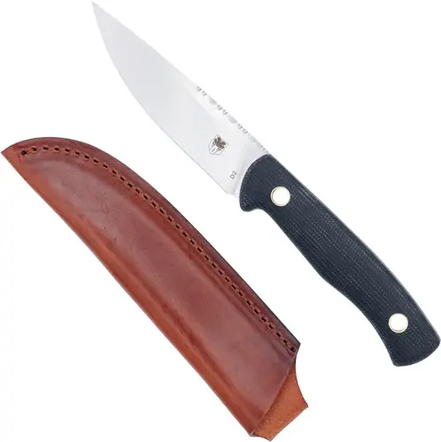CobraTec Koonsman 4" Fixed Blade with Leather Sheath - Black D2