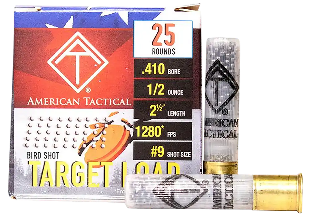 ATI ATIAC4109 410 Gauge Target Load, 2.5" 1/2oz 9 Shot, 25 Rounds per Box, 10 Boxes per Case