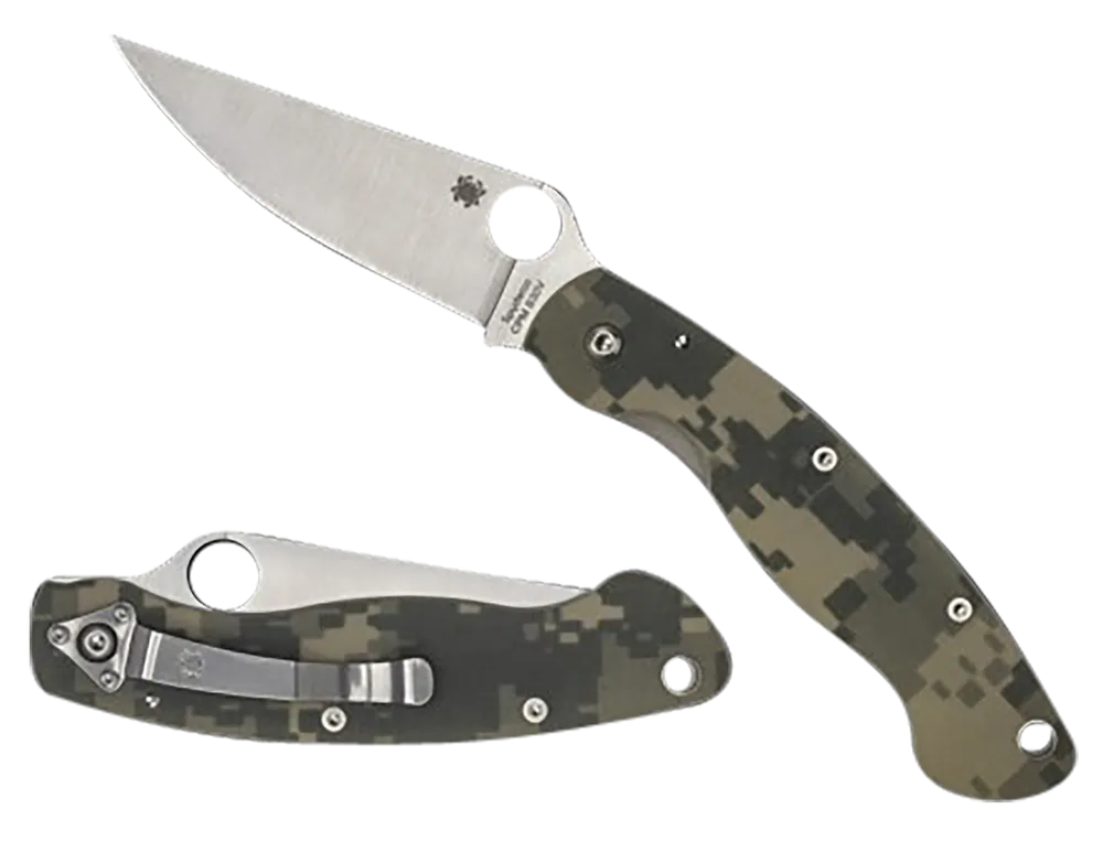 Spyderco Military Folding Knife with Stonewashed CPM S30V Blade and Digital Camo G10 Handle