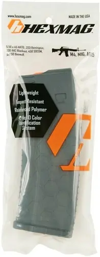 30-Round Gray Polymer Hexmag Magazine for AR-15 5.56x45 Series 2
