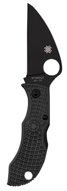 Spyderco Manbug Wharncliffe Folding Knife with Black TiCN VG-10 Blade and Textured FRN Handle