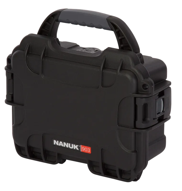 Nanuk 903 Impact Resistant Black Polymer Case with Foam Padding & Latches
