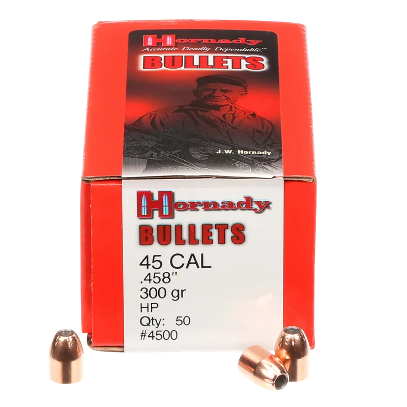 Hornady 4500 InterLock .458 300gr HP Bullets - 50/Box, 15/Case