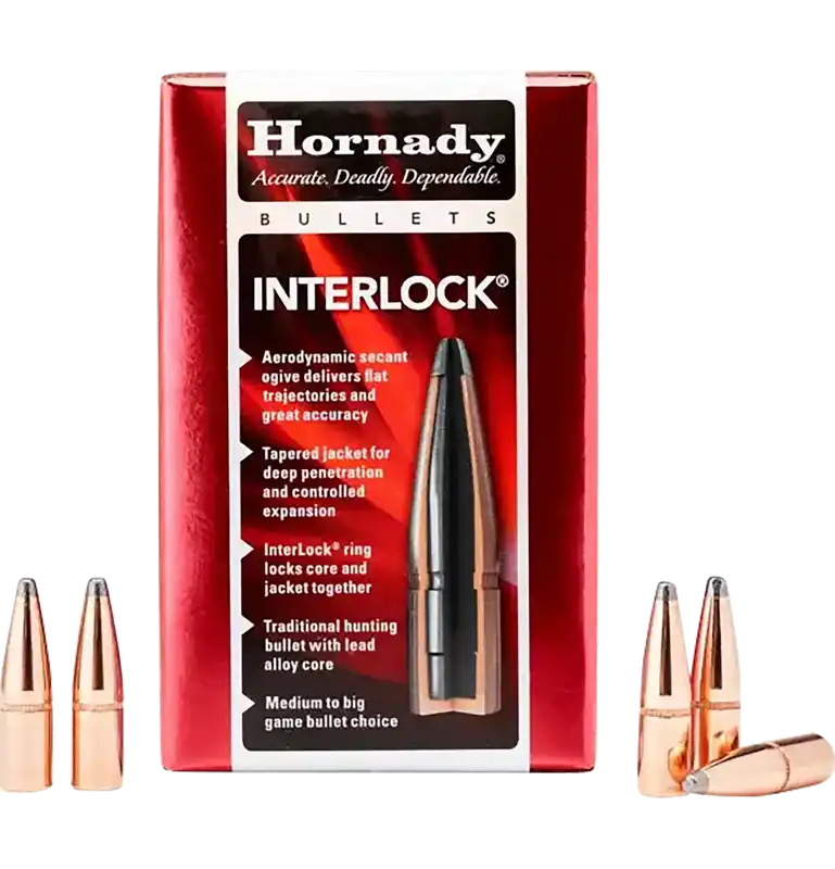Hornady 2730 InterLock .270 Caliber 130 Grain Spire Point Bullets - 100 Count Box