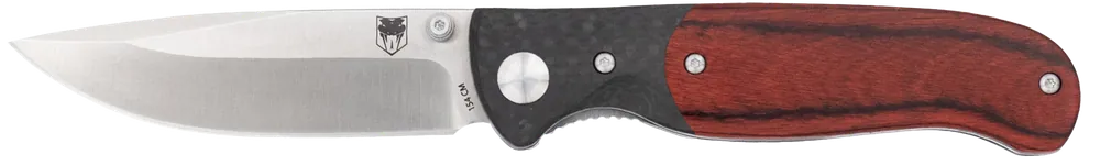 CobraTec Knives CTBRN Baron EDC Folding Knife with 3.25" Satin 154CM Blade and Carbon Fiber/Pakkawood Handle