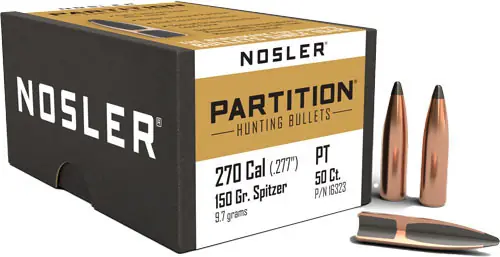 Nosler 270 Cal .277 150GR Partition Bullets - 50 Count