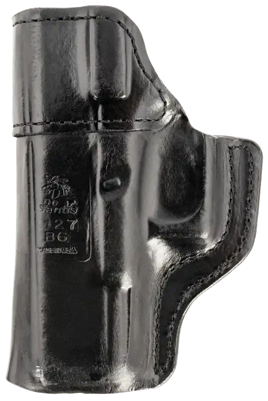 DeSantis Gunhide Inside Heat IWB Holster for Glock 19/19 Gen 5/19X/23/32/45 - Right Hand, Black Leather Belt Clip