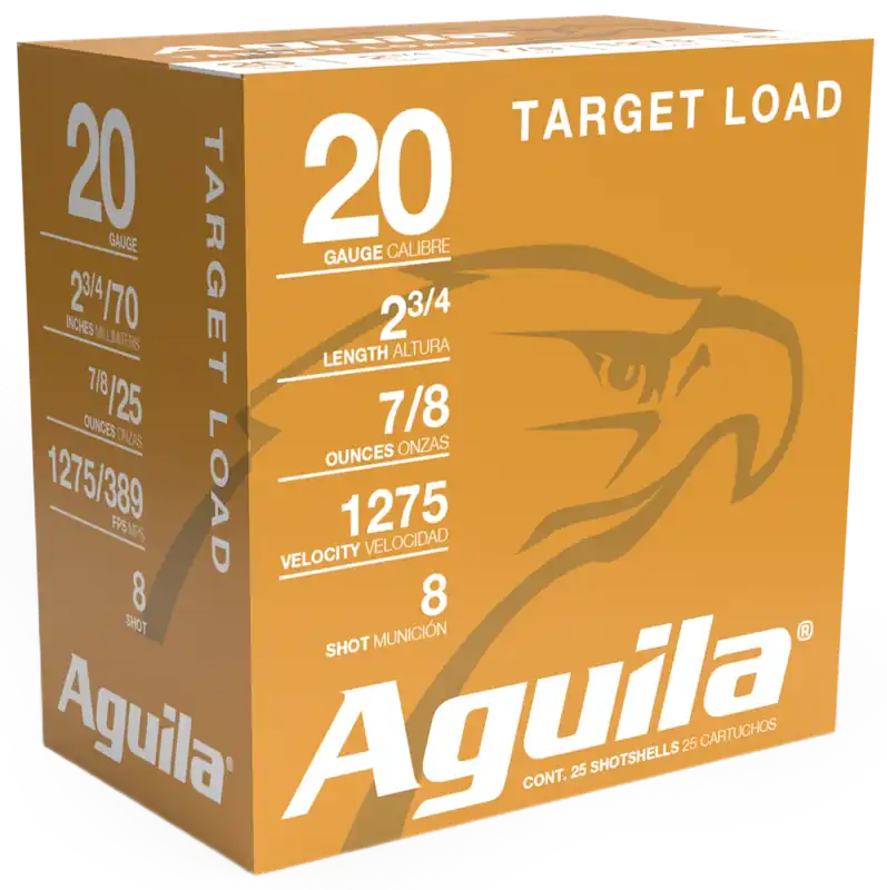 Aguila 20 Gauge Target Load 7/8oz 8 Shot 25 Rounds