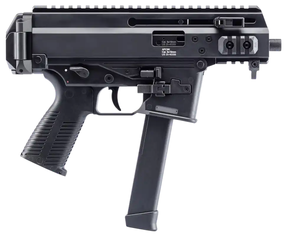 B&T APC9K 9mm Luger Pistol with 33+1 Capacity and Black Polymer Grips