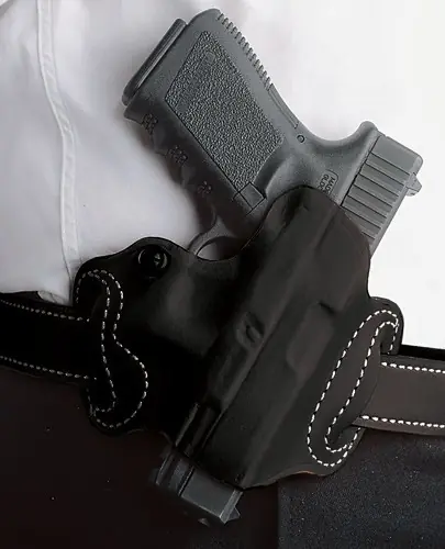 Desantis Mini Slide Holster for 1911 - OWB RH Leather, Black