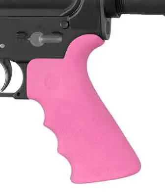 Pink Hogue AR-15 Beavertail Grip with Finger Grooves