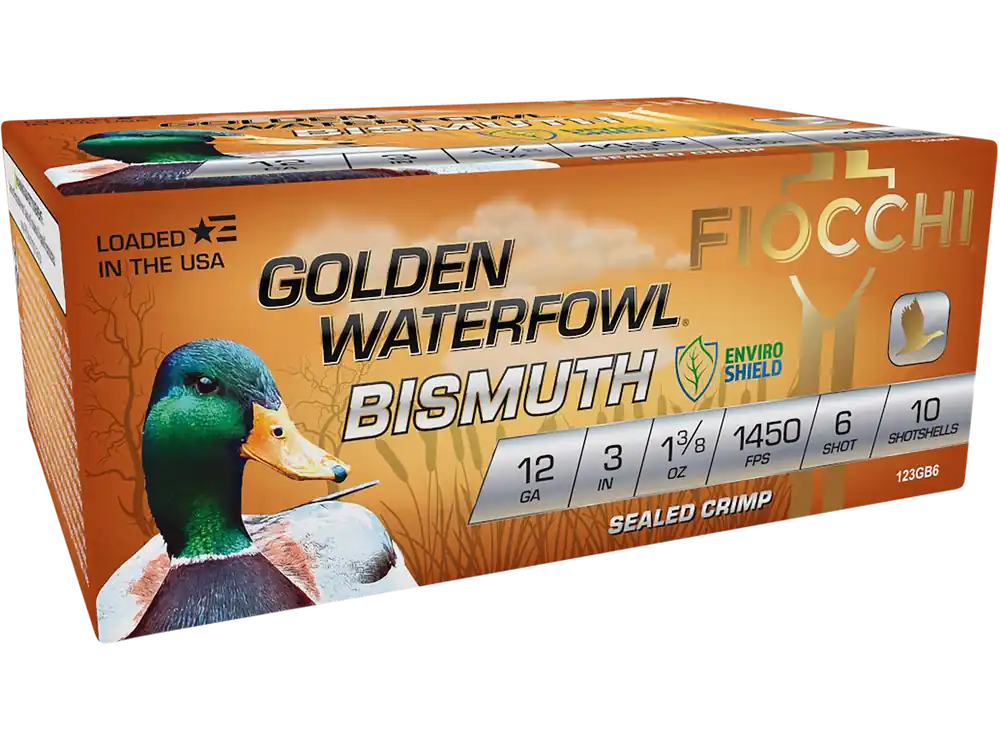 Fiocchi Golden Waterfowl Bismuth 12 Gauge 3" Shotgun Shells - 10 Box/Case