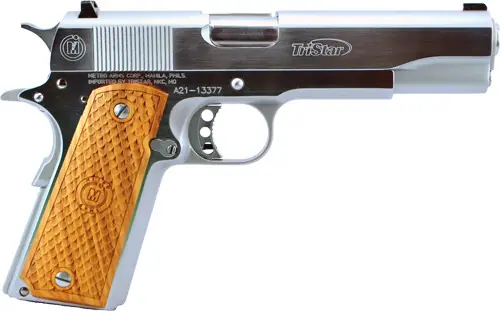 Tristar American Classic Gov't 1911 38 Super 5" Chrome/Wood