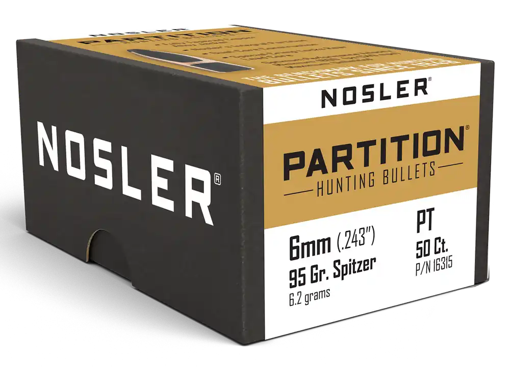 Nosler 6mm 95gr Partition Bullets - 50 Count Box