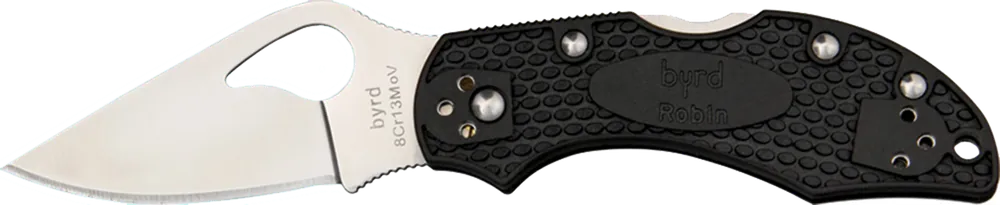 Spyderco Byrd Robin 2 Lightweight Folding Knife with 2.43" Plain Blade and Black FRN Handle
