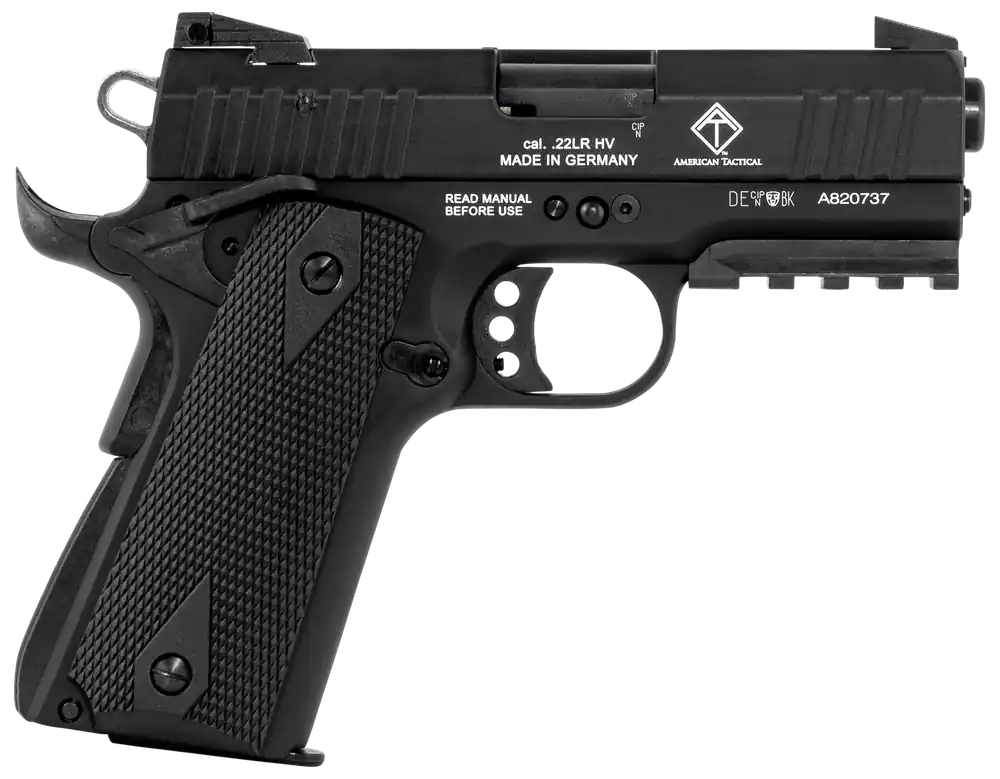 GSG GERG2210GSG9CA 22 LR Pistol, 10+1 Capacity, 3.40" Black Steel Barrel, Zinc Alloy Frame with Picatinny Rail, Black Polymer Grip