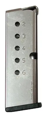 6-Round Stainless Steel Magazine for NAA Guardian .380 ACP