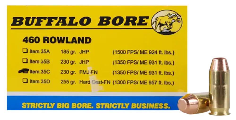 Buffalo Bore 460 Rowland 230gr FMJ Flat Nose Ammo - 20 Rounds