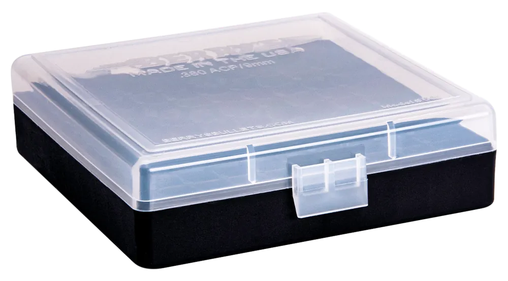Berry's 87412 9mm/380ACP 100rd Ammo Box - Clear/Black Polypropylene
