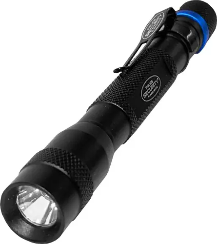 120 Lumens Black Inspector Flashlight with 2 AAA Batteries - White