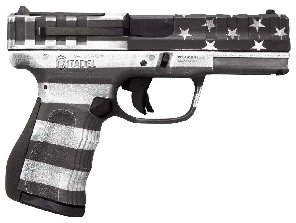 Citadel Centurion 9mm Luger 14+1 with American Flag Gray Cerakote and Matching Ammo Can