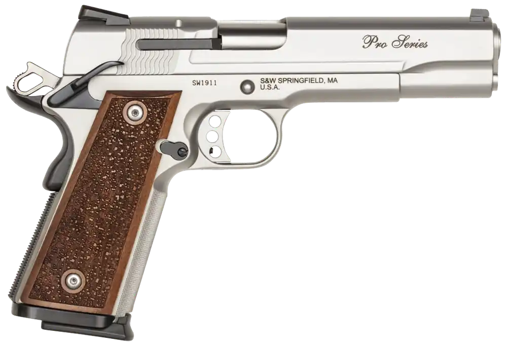 Smith & Wesson 1911 Performance Center Pro 9mm, 10+1, 5" Stainless Steel, Wood Grip