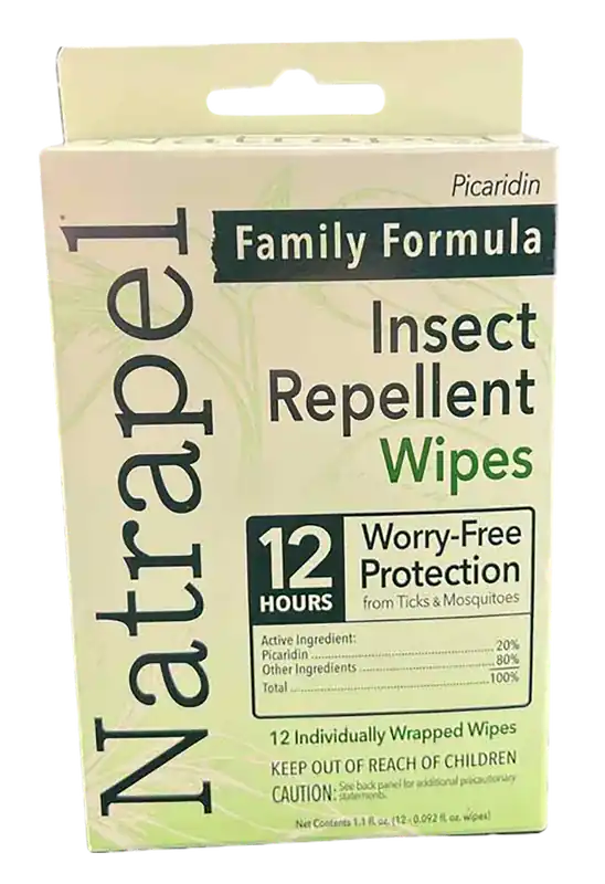 Natrapel Insect Repellent Wipes - 12-Hour Protection, 12-Pack