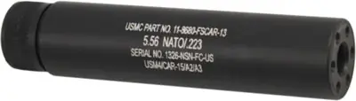 5.5" Black Guntec AR15 Fake Suppressor with 1/2x28 Threads