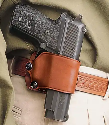 RH Leather Large DA Autos Tan DeSantis Yaqui Slide Holster