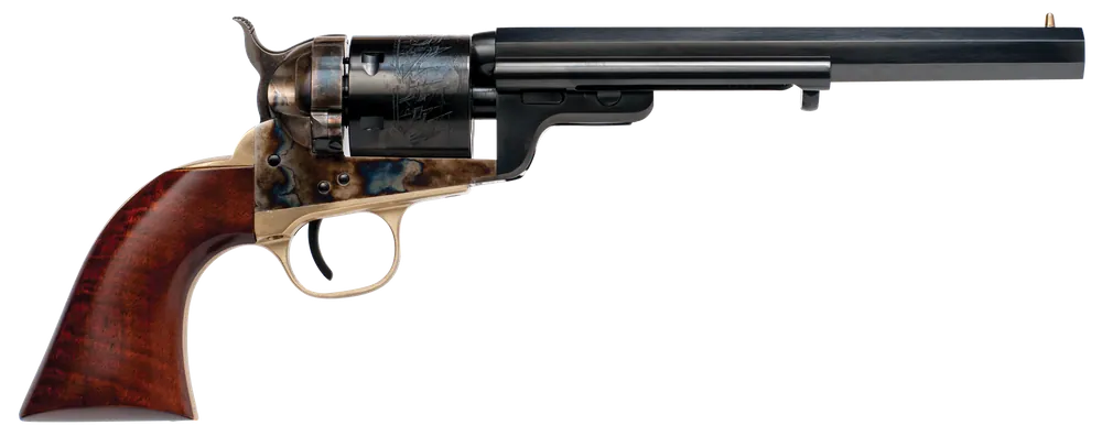 Cimarron CA925 1851 Richards-Mason Revolver: 38 Special, 7.50" Blued Octagon Barrel, Color Case Hardened Frame, Walnut Grip