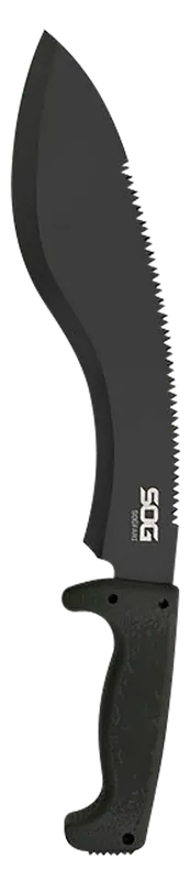 SOG SOGfari 12" Machete with Black Blade and Kraton Handle, Includes Sheath