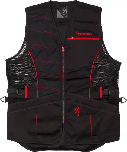 Browning Ace Shooting Vest - R-Hand 2XL Black/Red Trim