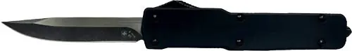 Templar Knife Slim Zinc OTF D2 with 3.1" Black Drop Point Blade and Rubber Handle