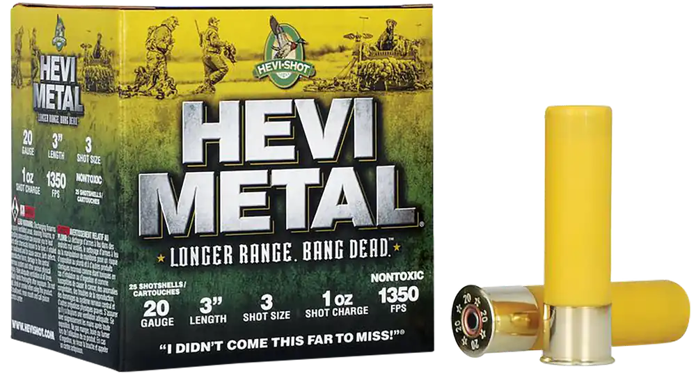 HEVI-Metal HS39003 20 Gauge 3" 1oz 3 Shot Ammunition - 25 Box/10 Case