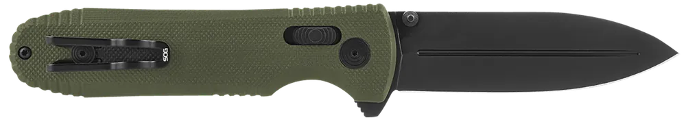 Pentagon XR Folding Knife with 3.60" Black TiNi Blade and OD Green G10 Handle