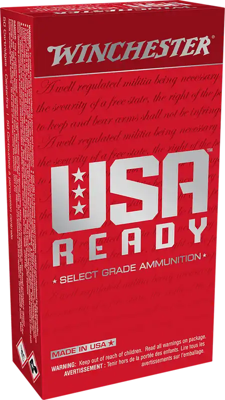 Winchester USA Ready 10mm Auto 180gr FMJ Flat Nose Ammo - 50 Rounds