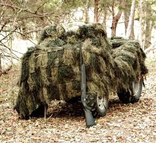 Woodland Camouflage Netting: Red Rock Ghillie Blind 5'x12'