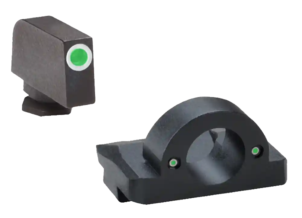 AmeriGlo GL125 Ghost Ring Sight Set for Glock with Green Tritium Sights