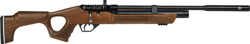 Hatsan Flash QE .25 PCP Air Rifle with Walnut Stock and Blued Finish, Includes 2 Magazines