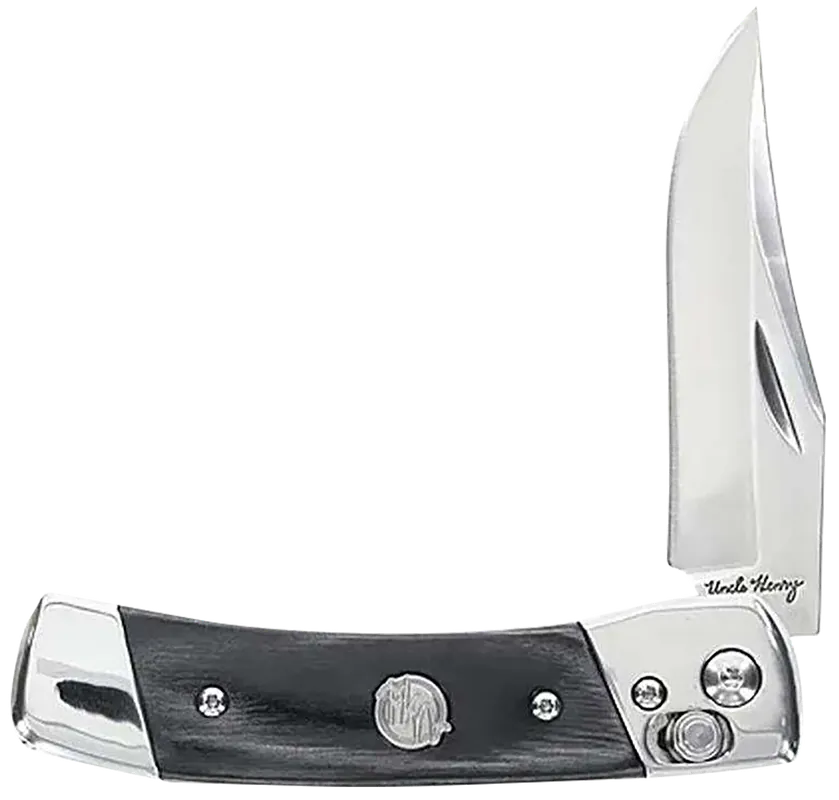 Uncle Henry Smokey Folding Knife with 2.90" 7Cr17MoV Stainless Steel Blade and Black/Wood Laminate Handle