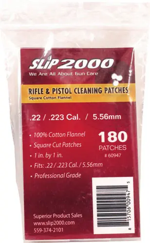 SQUARE .22 CALIBER CLEANING PATCHES - 180-PACK, 2000 COUNT, 1" SIZE