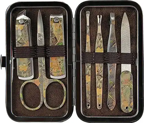 Men's 7-Piece Green Camo Manicure Set by Rivers Edge