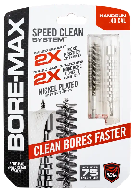 Bore-Max Speed Clean Set for 40 Cal Pistols - Real Avid AVBMSET40