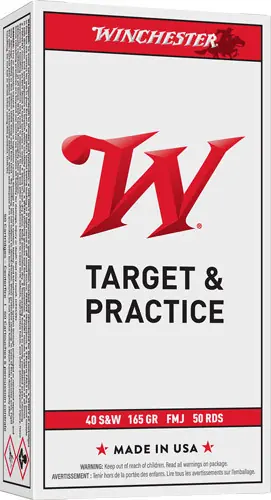 Winchester USA 40 SW 165GR FMJ Truncated Cone 50 Rounds 10 Boxes/Case