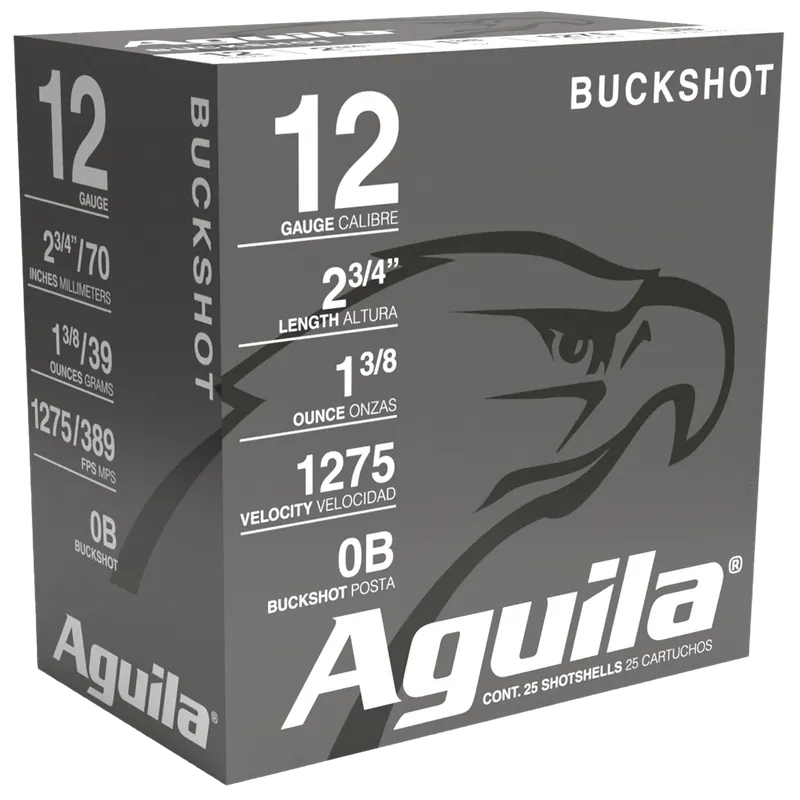Aguila High Velocity 12 Gauge Buckshot - 25 Rounds per Box